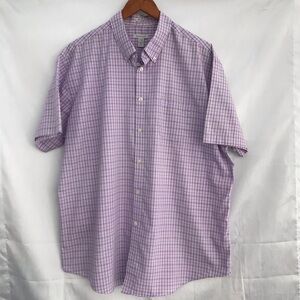 VAN HEUSEN / Plaid Short Sleeve No Iron Button Down Size XL (17x17.5)
